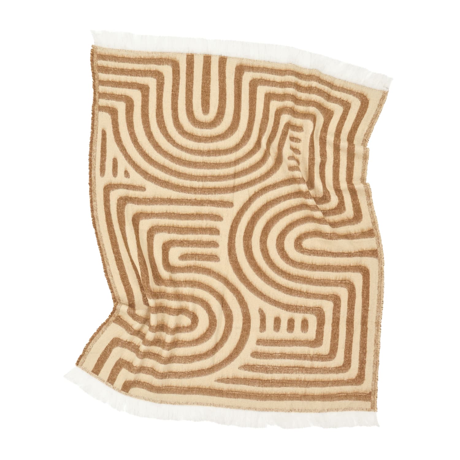 Filtar - Pläd i ullmix - Melody (brun/beige) (Storlek: 130 x 170 cm)