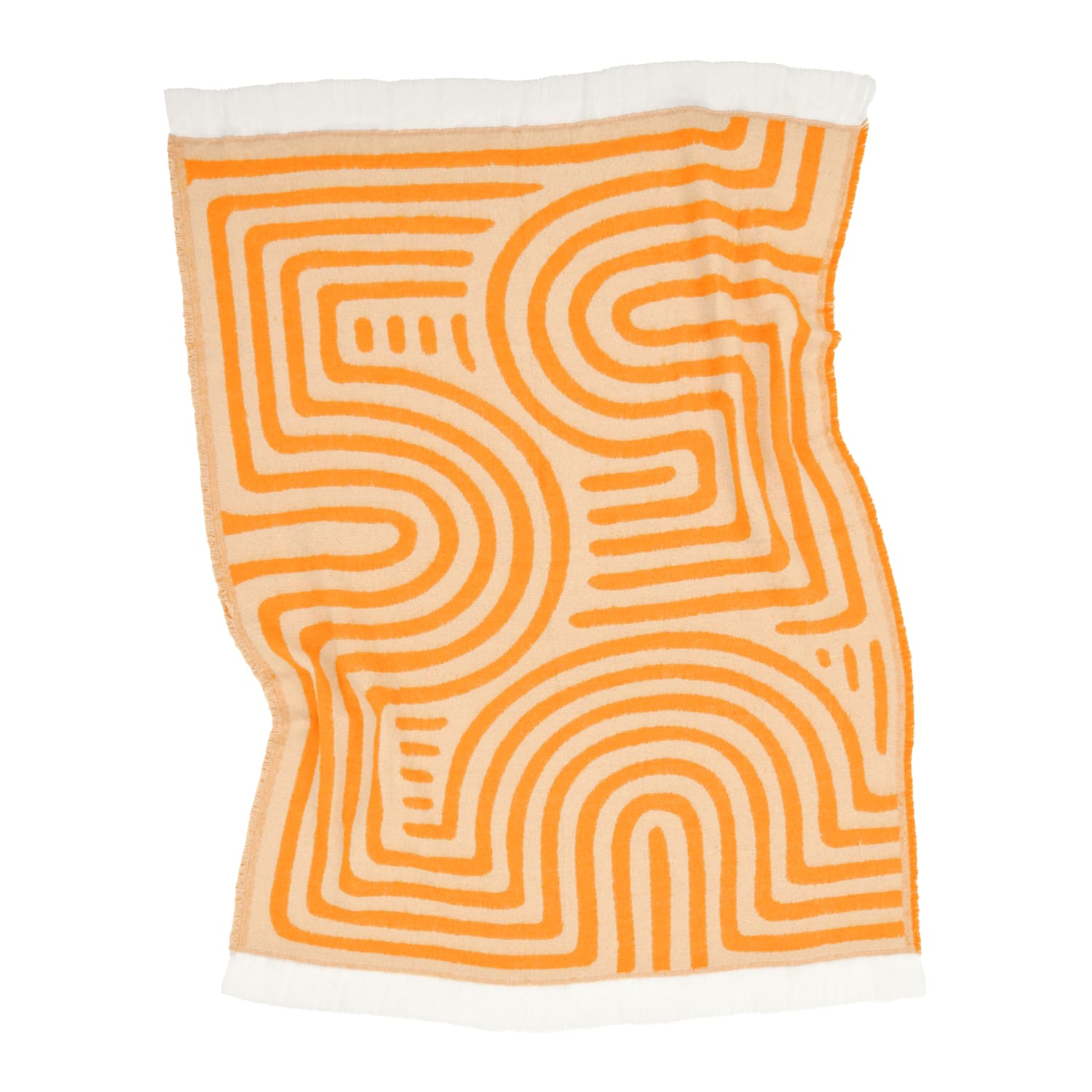 Filtar - Pläd i ullmix - Melody (beige/orange) (Storlek: 130 x 170 cm)