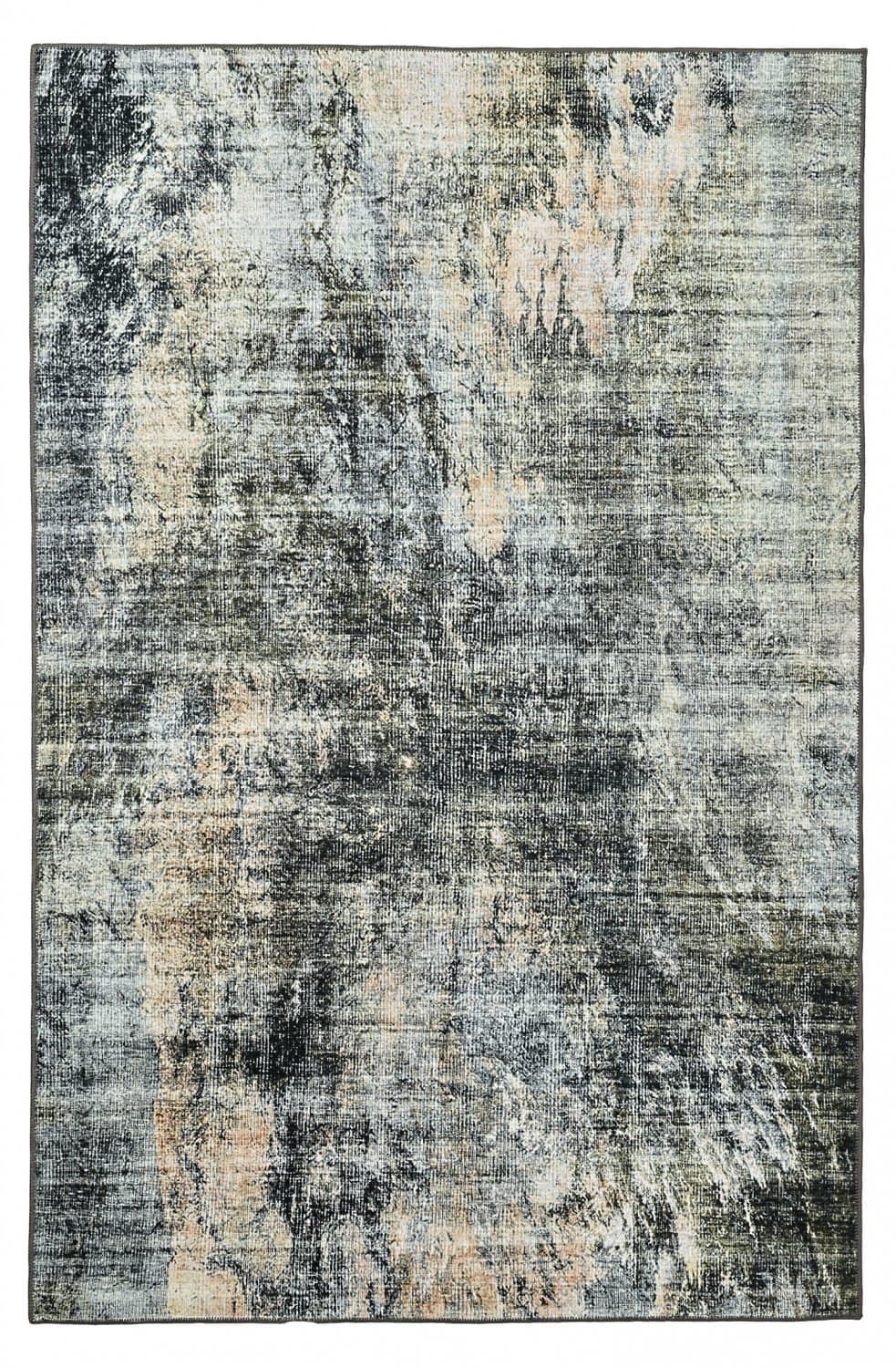 Flatvävd matta - Bechar (svart/multi) (Storlek: 150 x 230 cm)