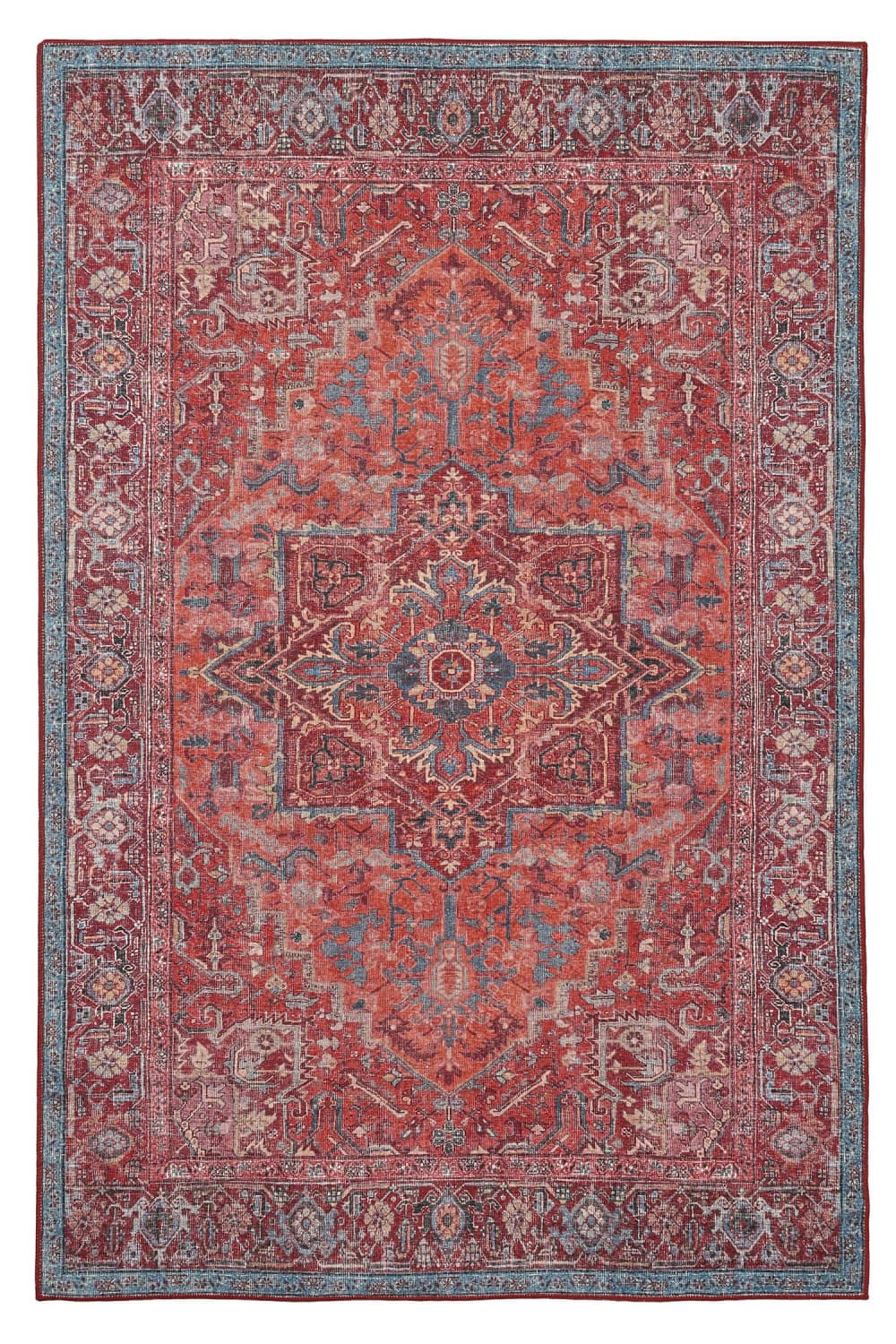Flatvävd matta - Birjand (röd) (Storlek: 75 x 150 cm)