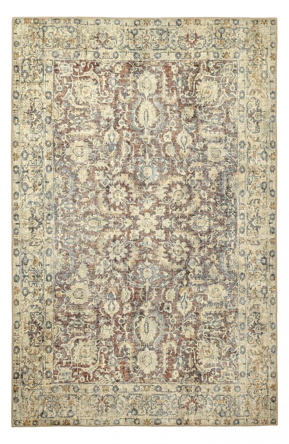 Flatvävd matta - Delvar (beige) (Storlek: 190 x 280 cm)