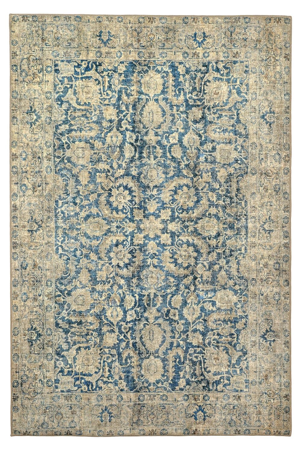 Flatvävd matta - Delvar (blå) (Storlek: 230 x 340 cm)