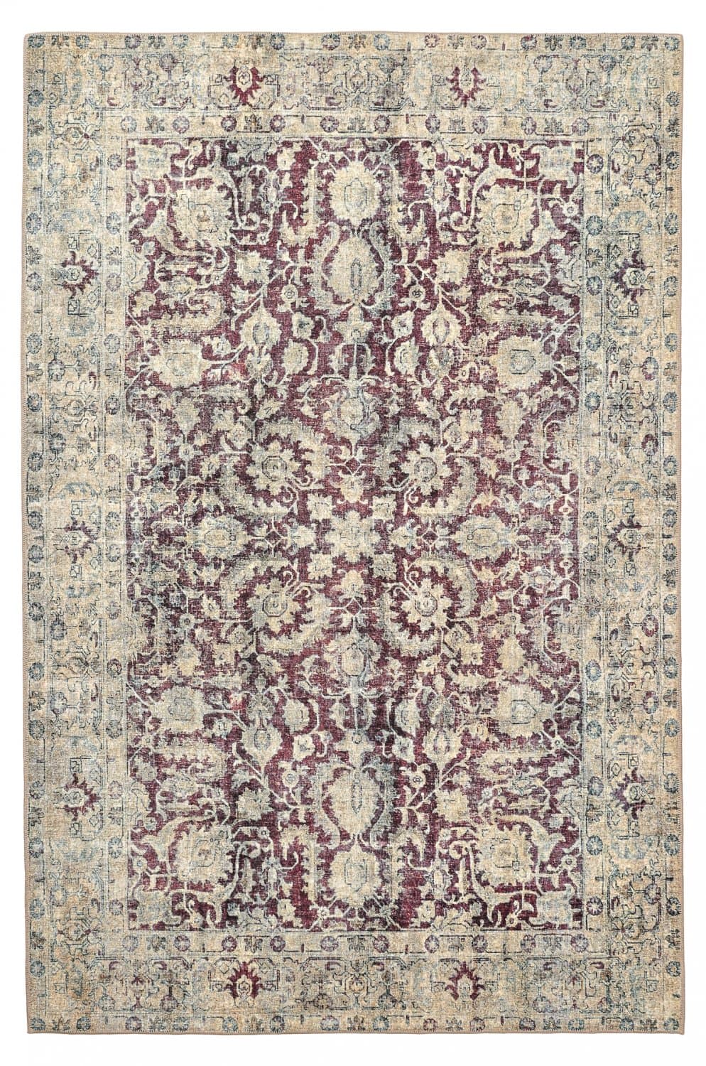 Flatvävd matta - Delvar (röd) (Storlek: 190 x 280 cm)