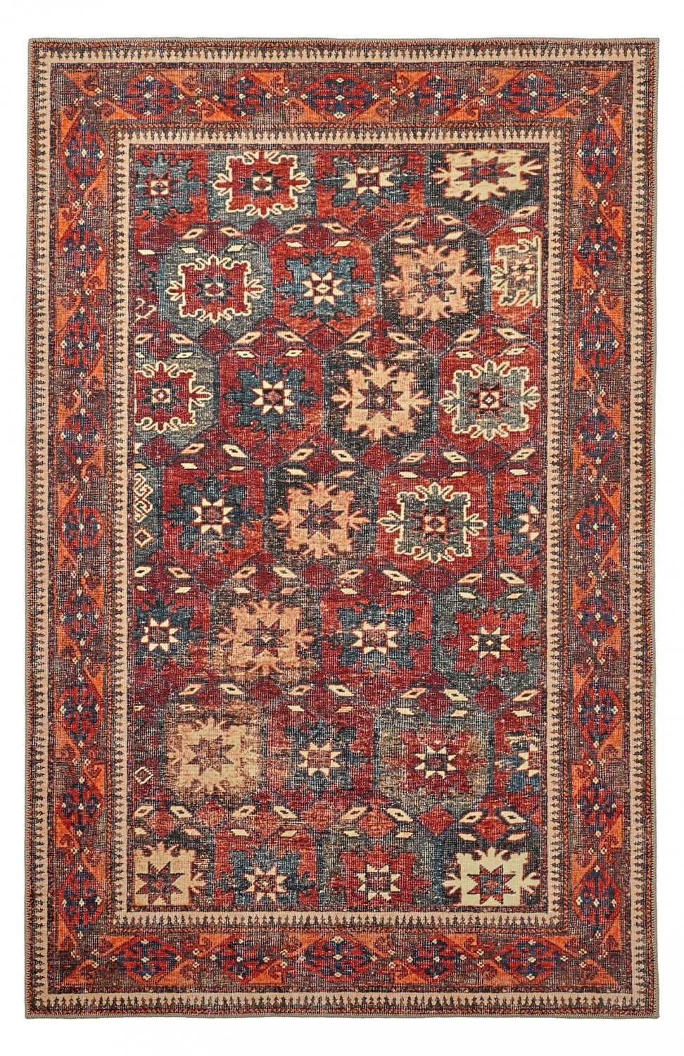Flatvävd matta - Khalamir (röd) (Storlek: 190 x 280 cm)