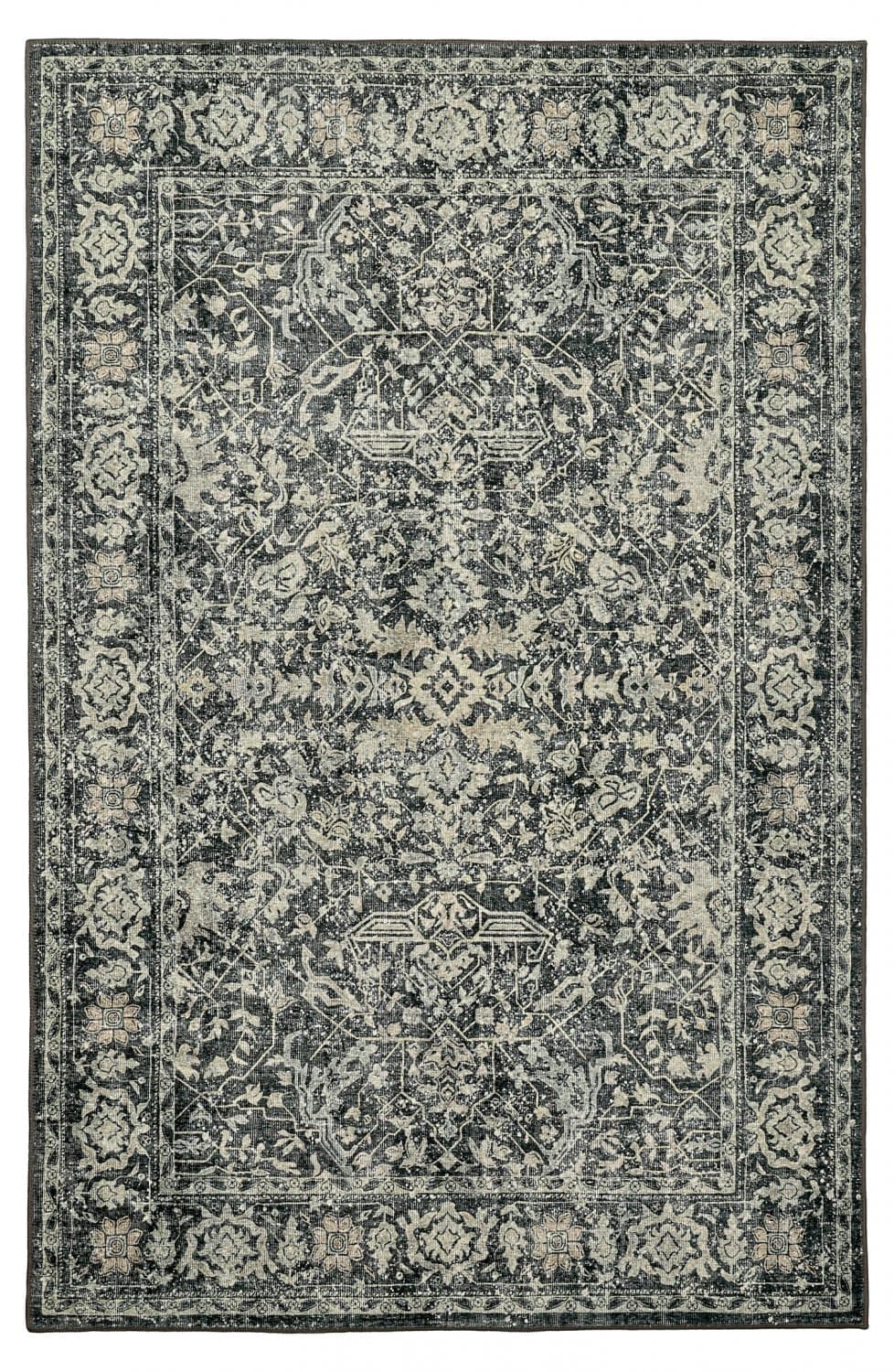 Flatvävd matta - Meralis (svart) (Storlek: 75 x 150 cm)