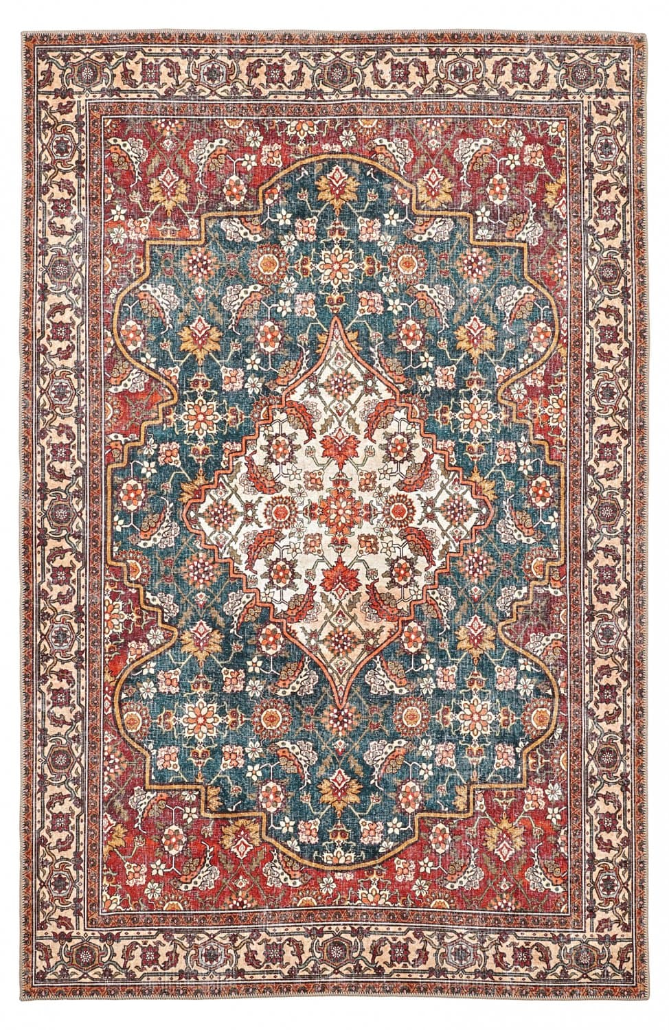 Flatvävd matta - Samaria (röd) (Storlek: 190 x 280 cm)
