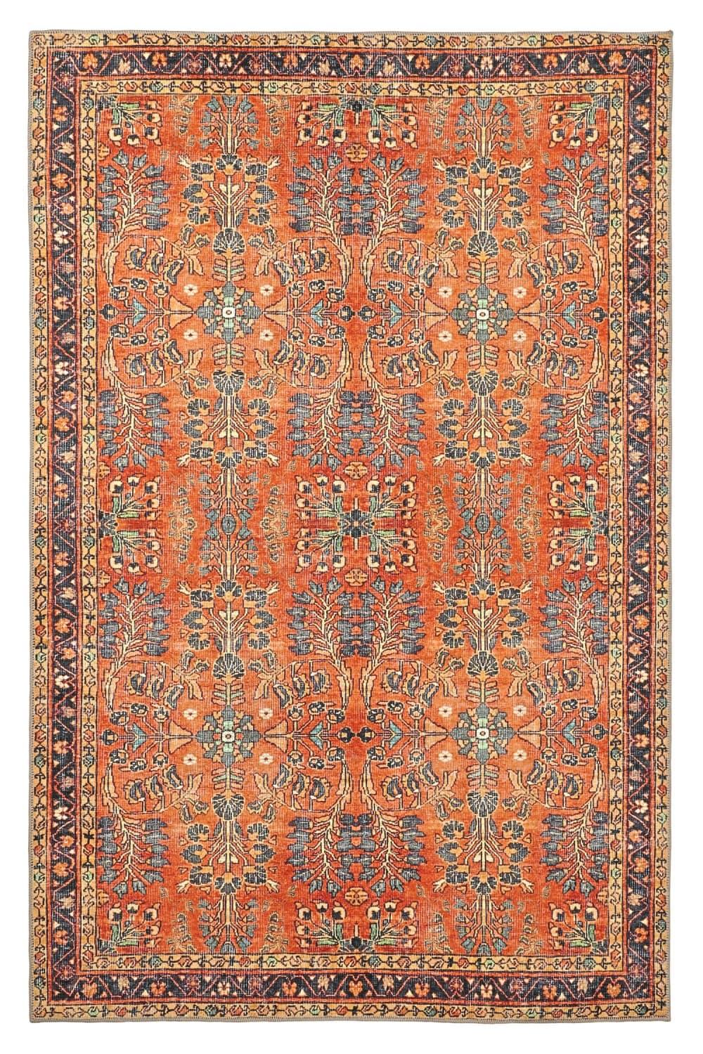 Flatvävd matta - Yasirah (orange) (Storlek: 75 x 150 cm)