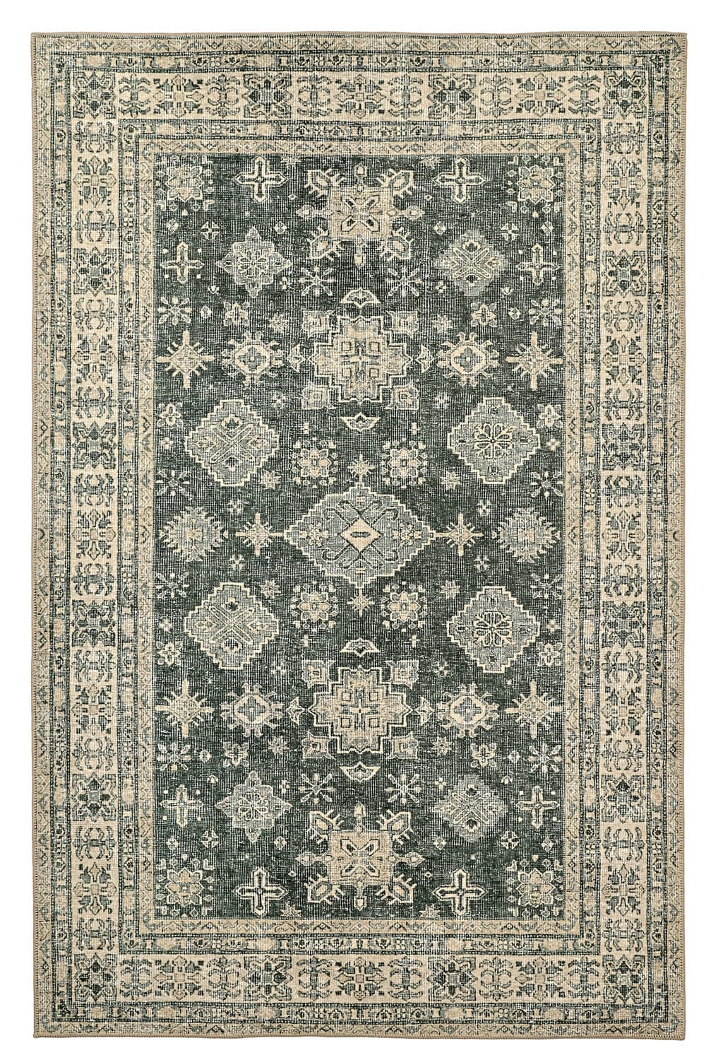 Flatvävd matta - Zuleina (grön) (Storlek: 75 x 150 cm)