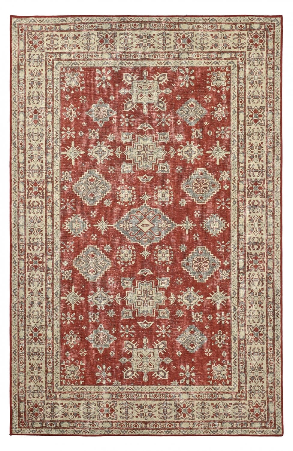Flatvävd matta - Zuleina (röd) (Storlek: 75 x 150 cm)