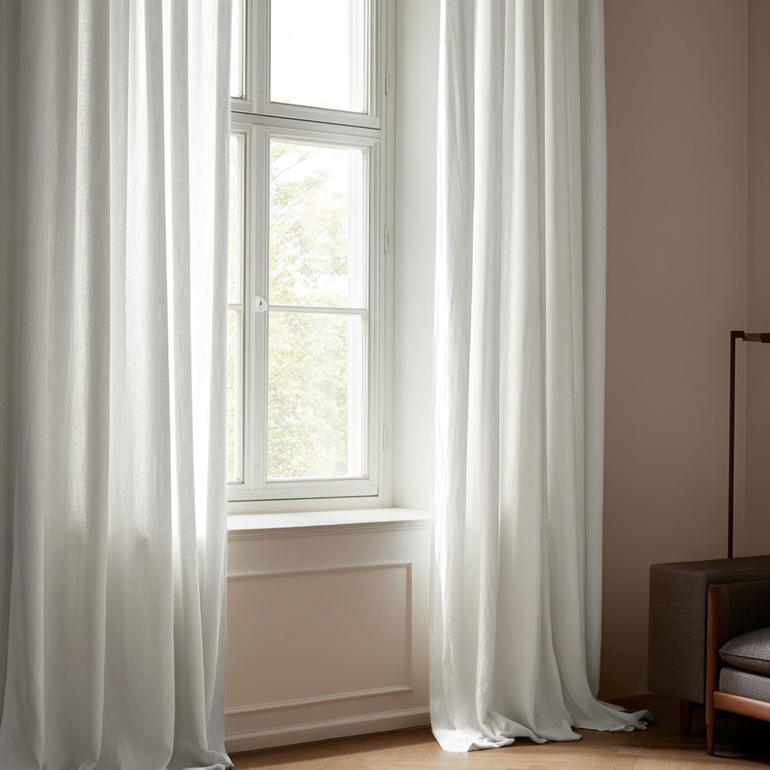 Gardiner - Linnegardin Luana (vit) (Storlek: 140 x 220 cm)