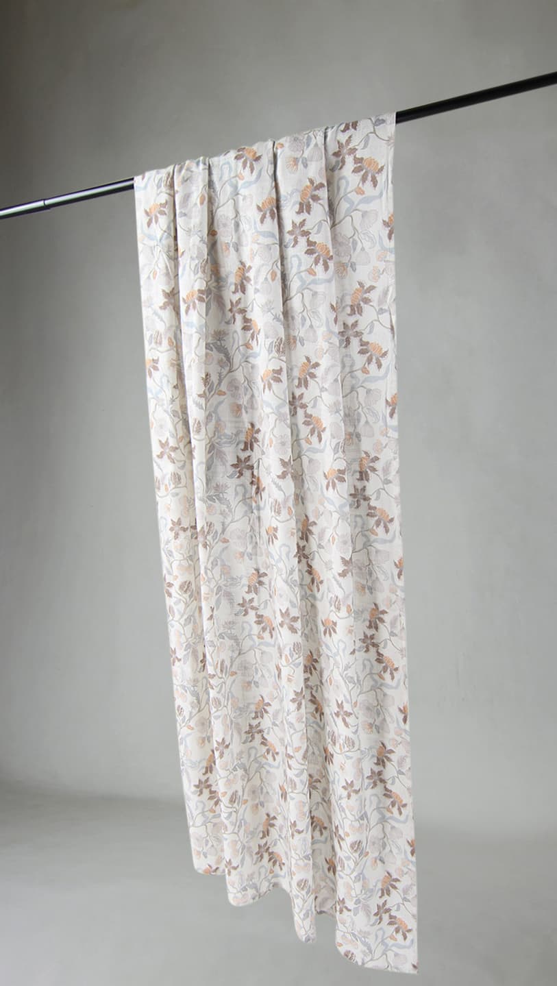 Gardiner - Bomullsgardin - Sollan (beige) (Storlek: 140 x 300 cm)