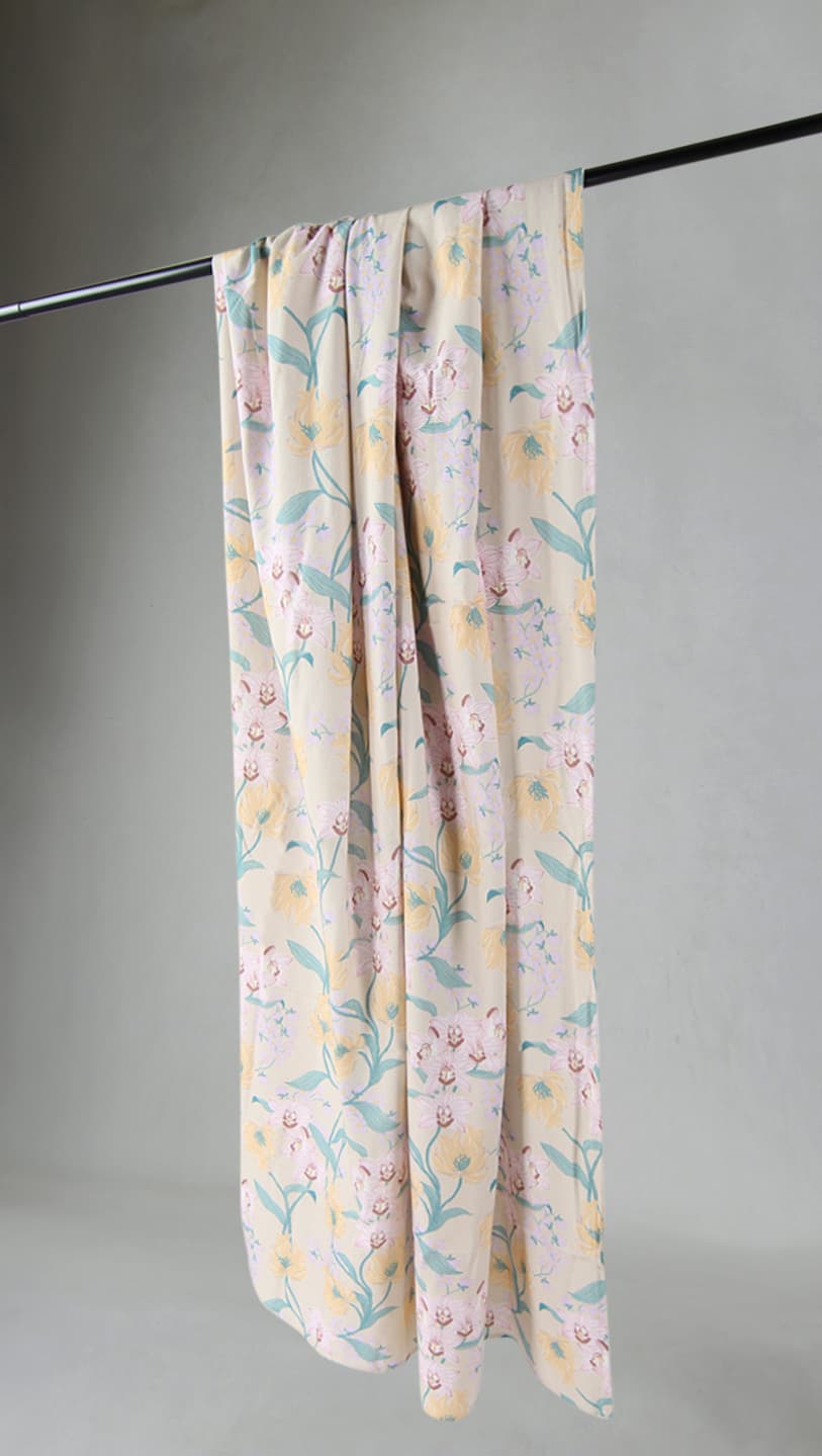 Gardiner - Bomullsgardin - Florina (rosa) (Storlek: 140 x 300 cm)