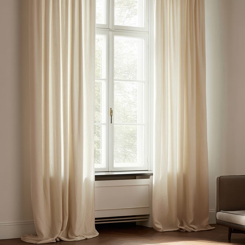 Gardiner - Linne-look Gardin Andrada (brun) (Storlek: 140 x 220 cm)