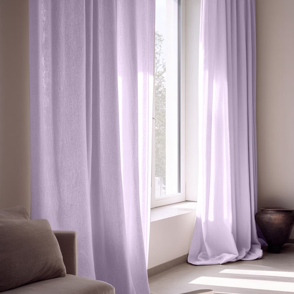 Gardiner - Linne-look Gardin Andrada (lila) (Storlek: 140 x 220 cm)