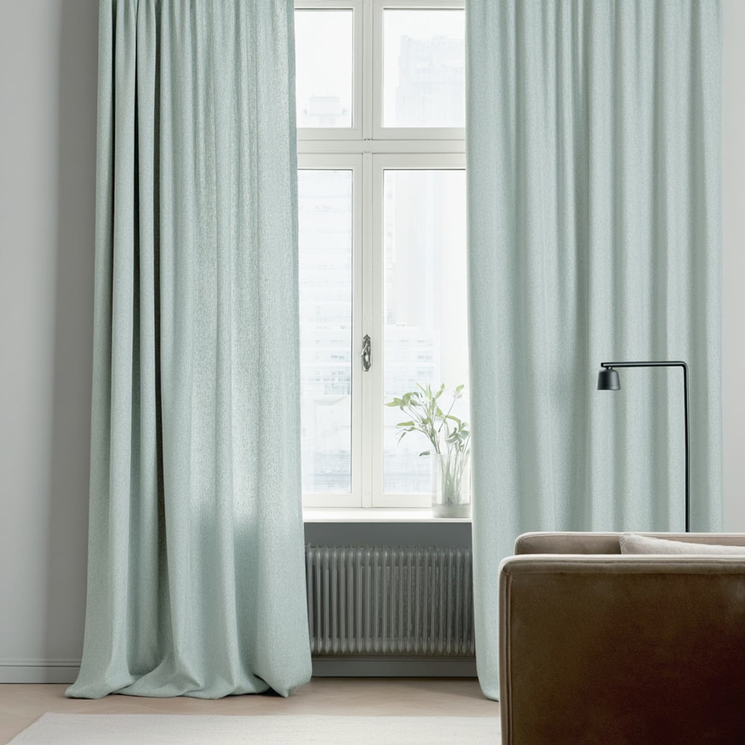 Gardiner - Linnegardin Melania (ljusturkos) (Storlek: 140 x 220 cm)