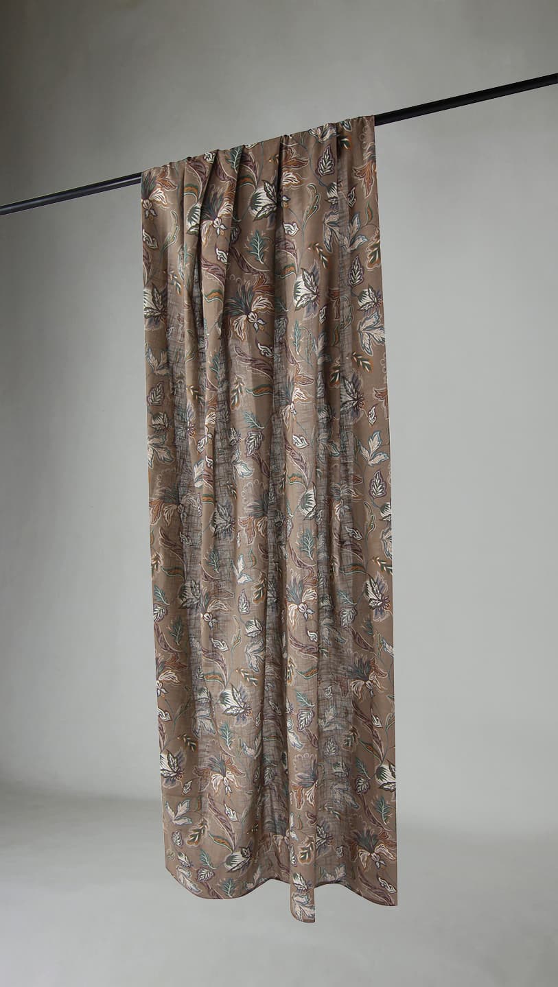 Gardiner - Bomullsgardin - Dagny (brun) (Storlek: 140 x 300 cm)