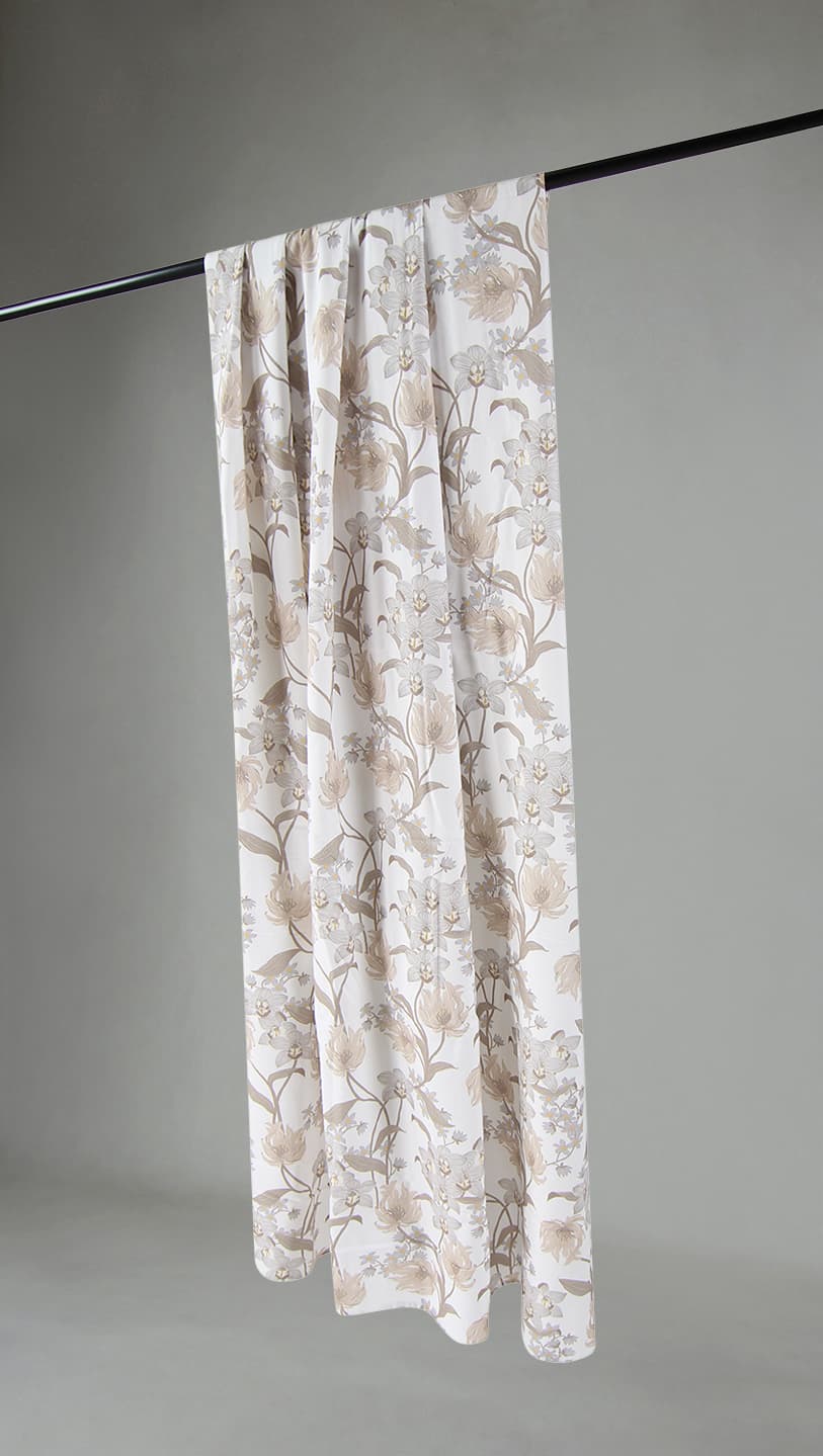 Gardiner - Bomullsgardin Florina (beige) (Storlek: 140 x 250 cm)