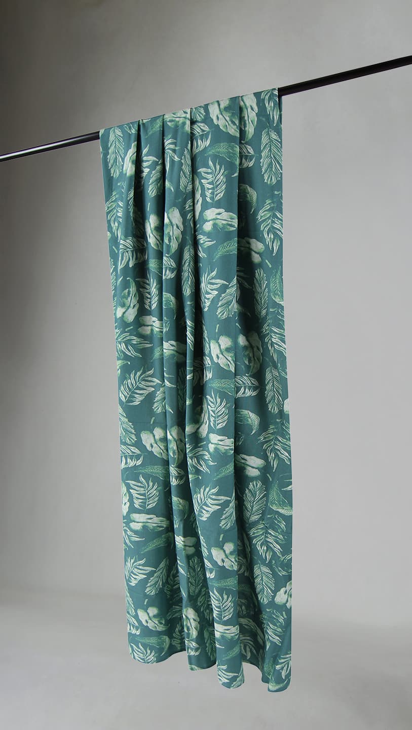 Gardiner - Bomullsgardin Lowe (grön) (Storlek: 140 x 250 cm)