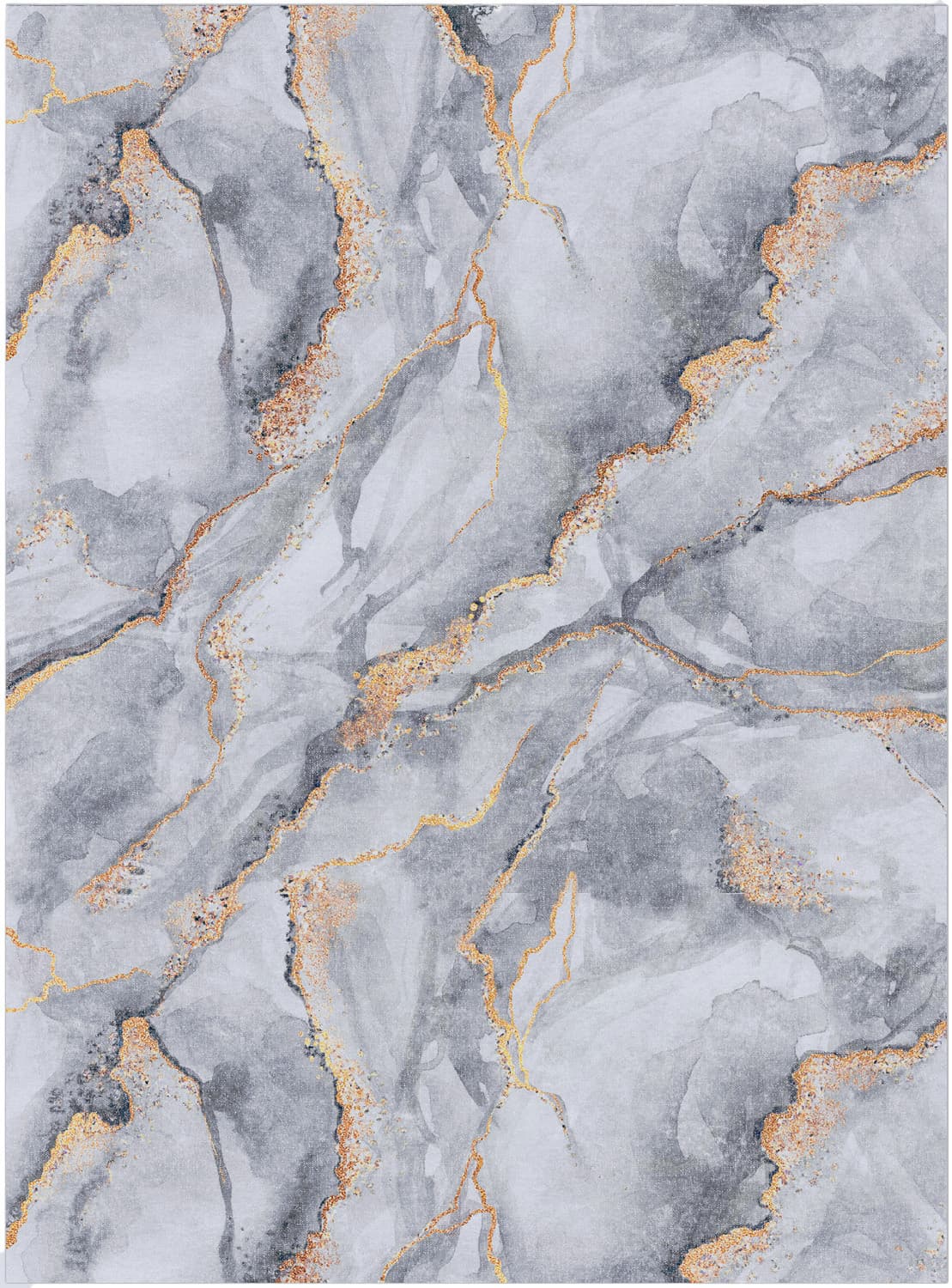 Wiltonmatta - Genova (grå/vit/guld) (Storlek: 200 x 280 cm)