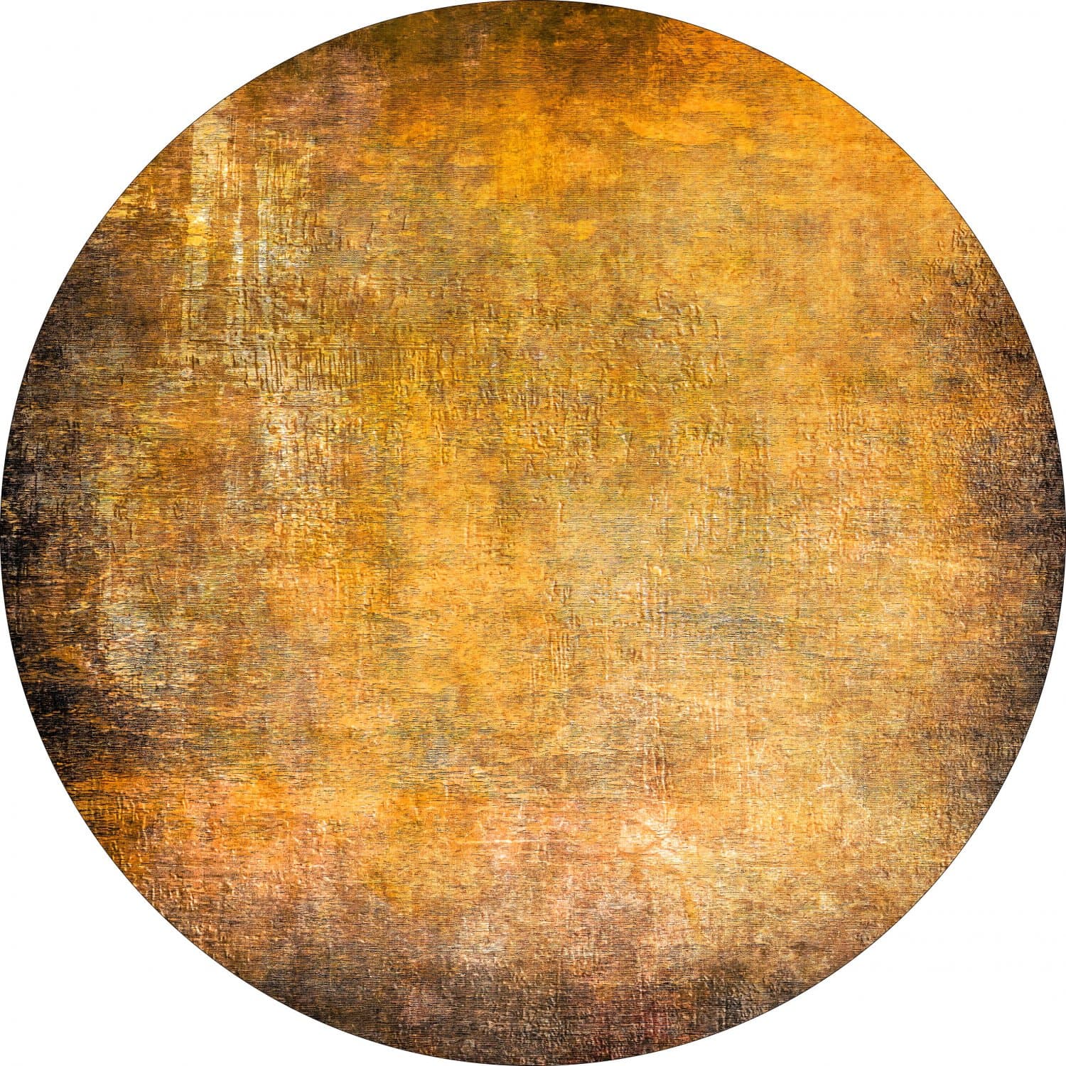 Rund matta - Minde (guld) (Storlek: Ø 200 cm)