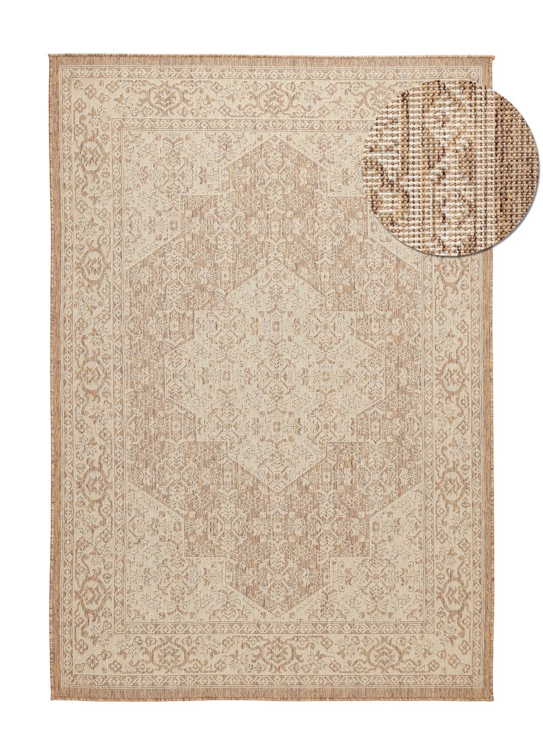 Inomhus/utomhusmatta - Mekele (brun) (Storlek: 80 x 150 cm)