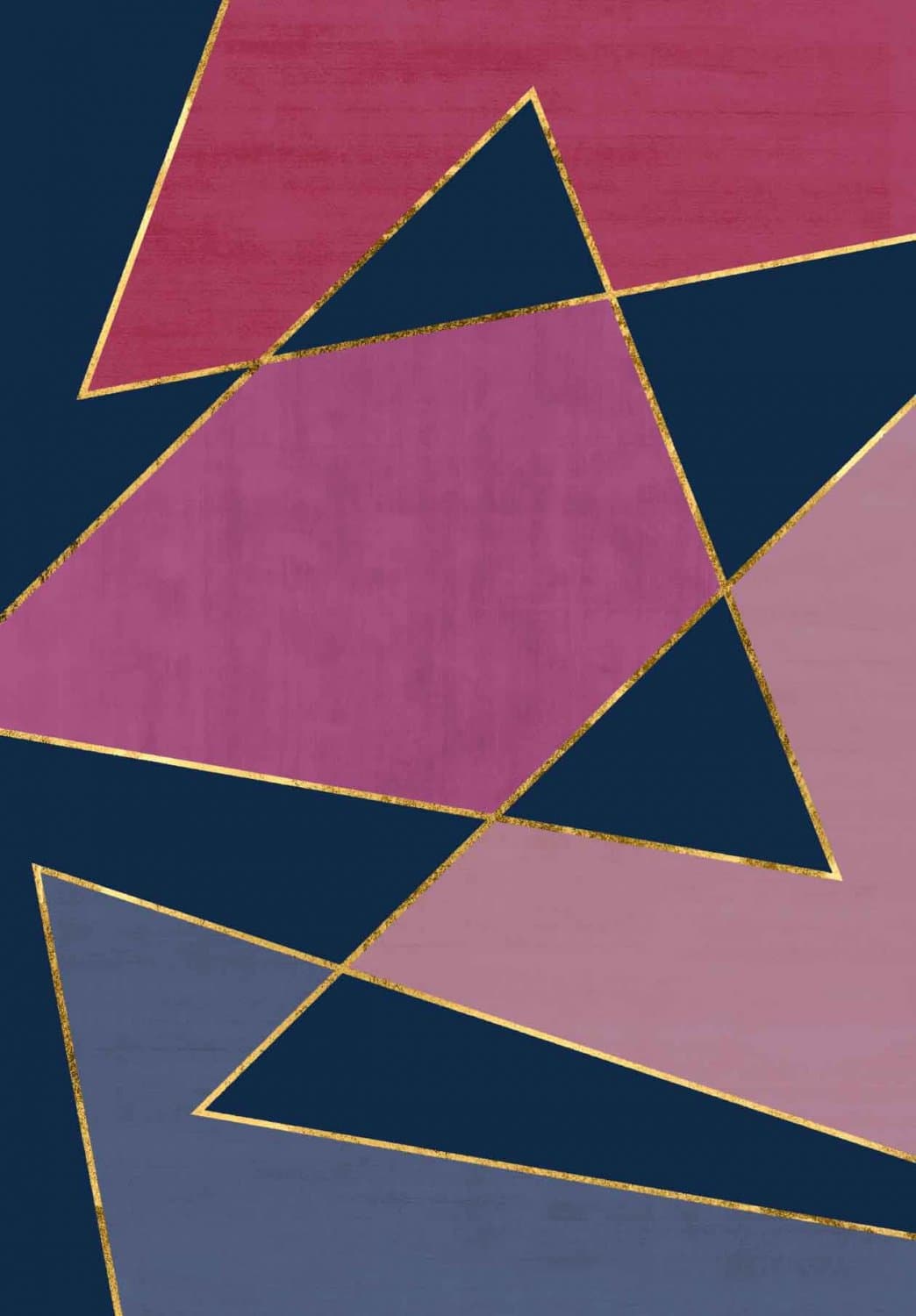 Wiltonmatta - Jade (mörkblå/rosa) (Storlek: 200 x 280 cm)