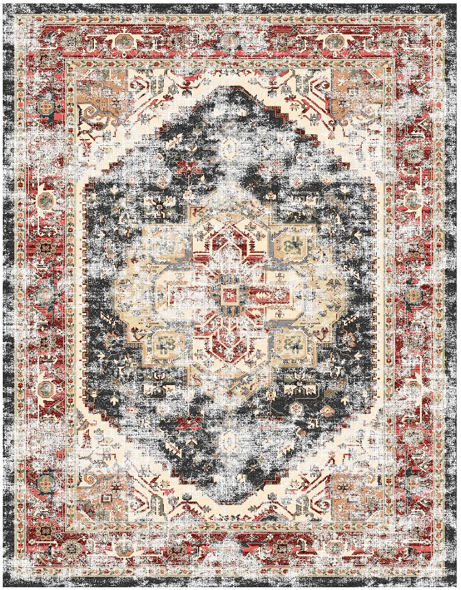 Wiltonmatta - Javis (röd/multi) (Storlek: 200 x 280 cm)