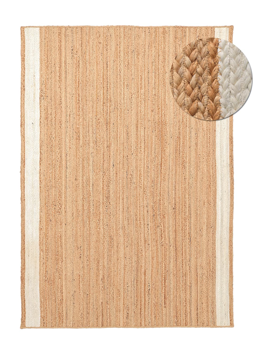Jutematta - Senaki (natur/vit) (Storlek: 240 x 340 cm)