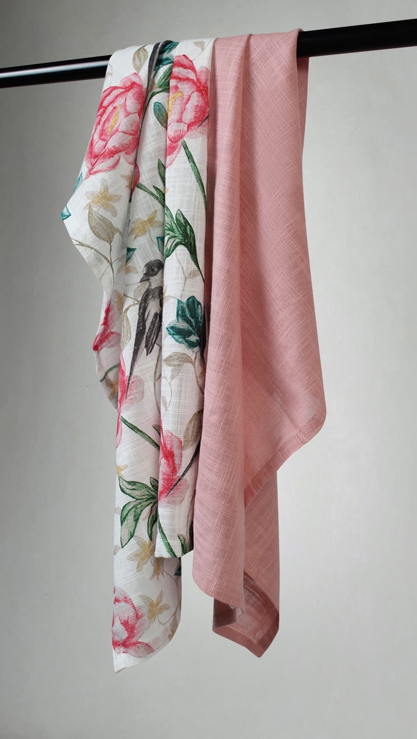 Kökshandduk 2-pack - Gullan (rosa) (Storlek: 50 x 70 cm)