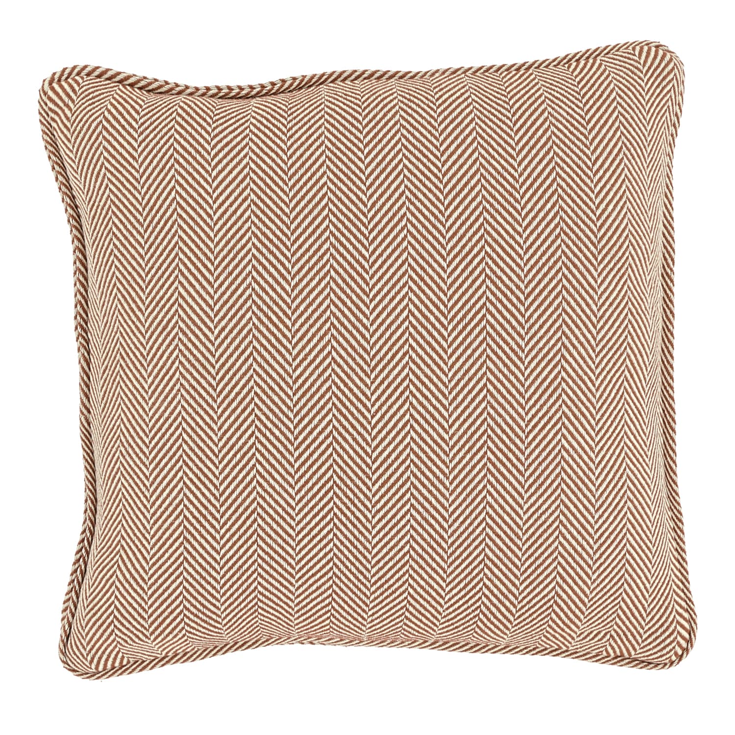 Kuddfodral - Denisa Fishbone (brun/vit) (Storlek: 45 x 45 cm)