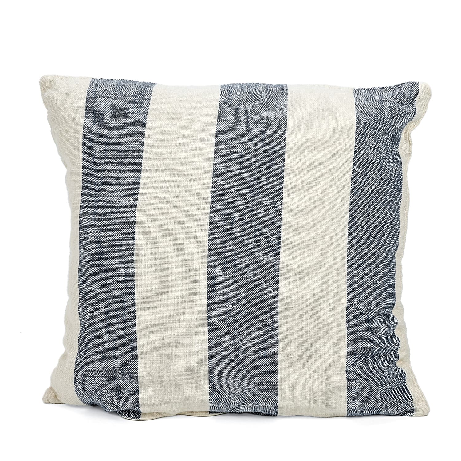 Kuddfodral - Kora stripe cotton cushion cover (cream/navy) (Storlek: 45 x 45 cm)