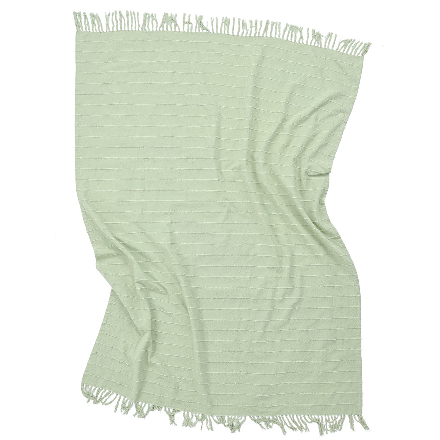 Filtar - Nalani cotton throw (ljusgrön) (Storlek: 130 x 170 cm)