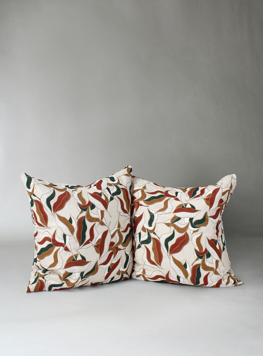 Kuddfodral 2-pack - Amalie (beige/rost) (Storlek: 45 x 45 cm)