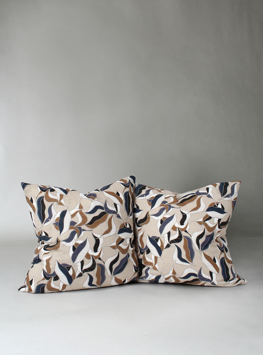 Kuddfodral 2-pack - Amalie (grå/blå) (Storlek: 45 x 45 cm)