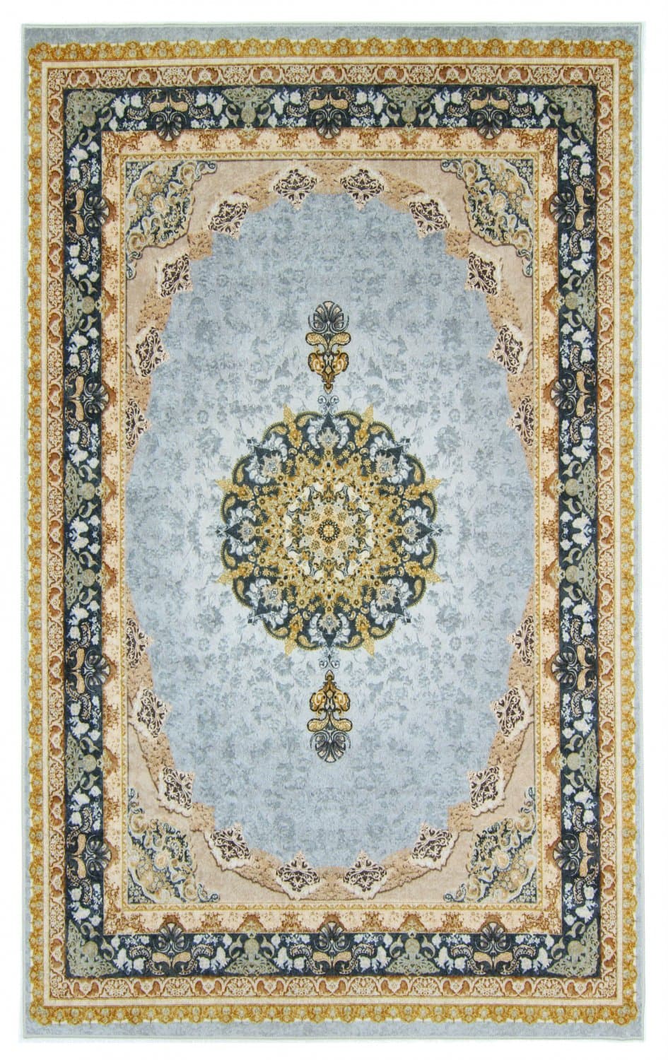Wiltonmatta - Lukla (blå) (Storlek: 200 x 280 cm)