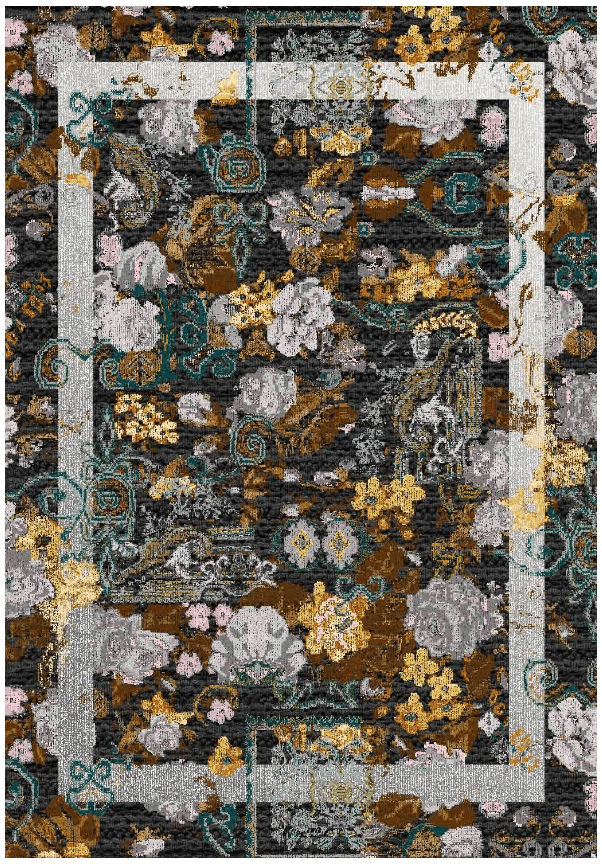 Wiltonmatta - Lefkada (svart/multi) (Storlek: 200 x 280 cm)