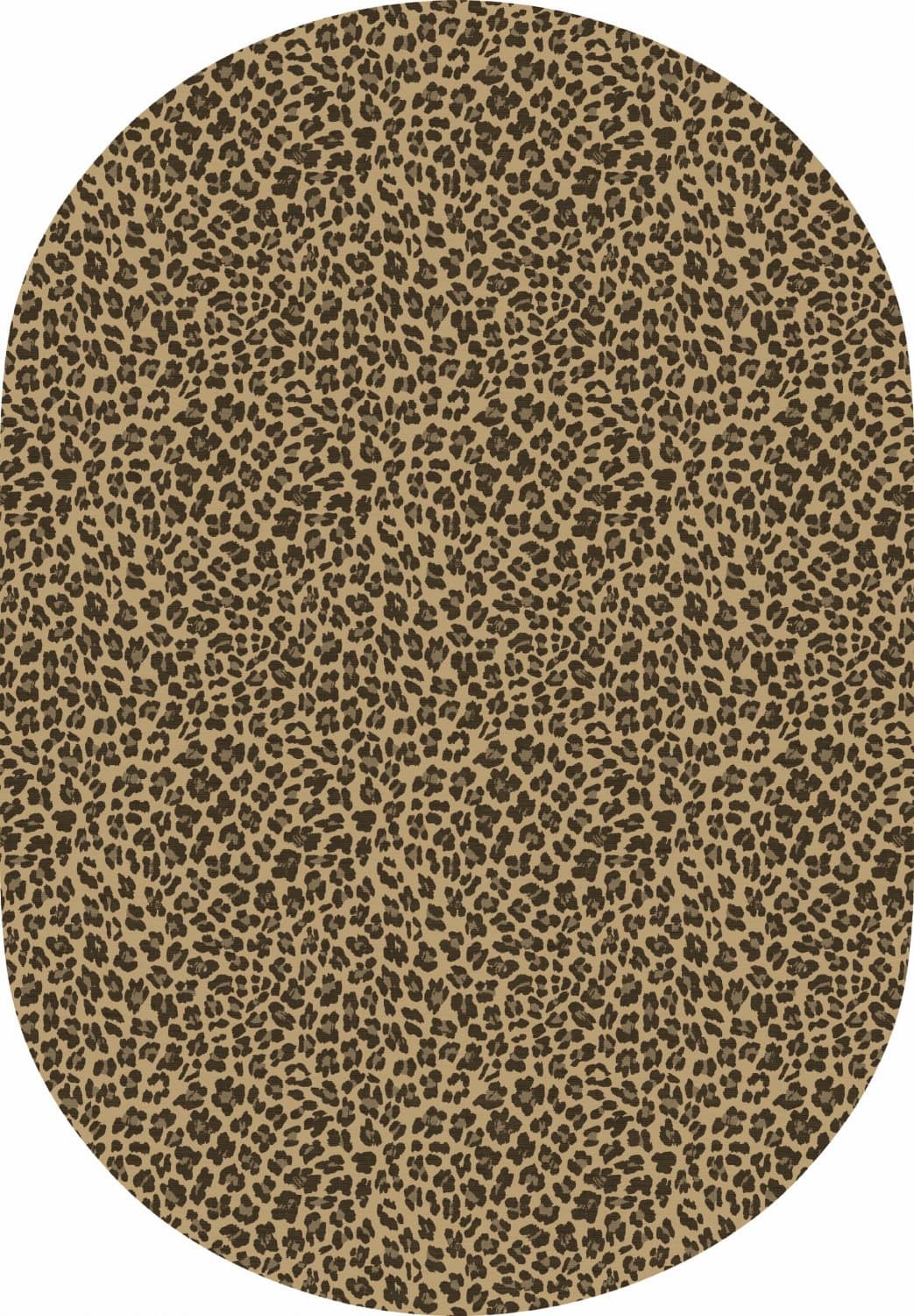 Oval matta - Leopard (brun) (Storlek: 200 x 280 cm)
