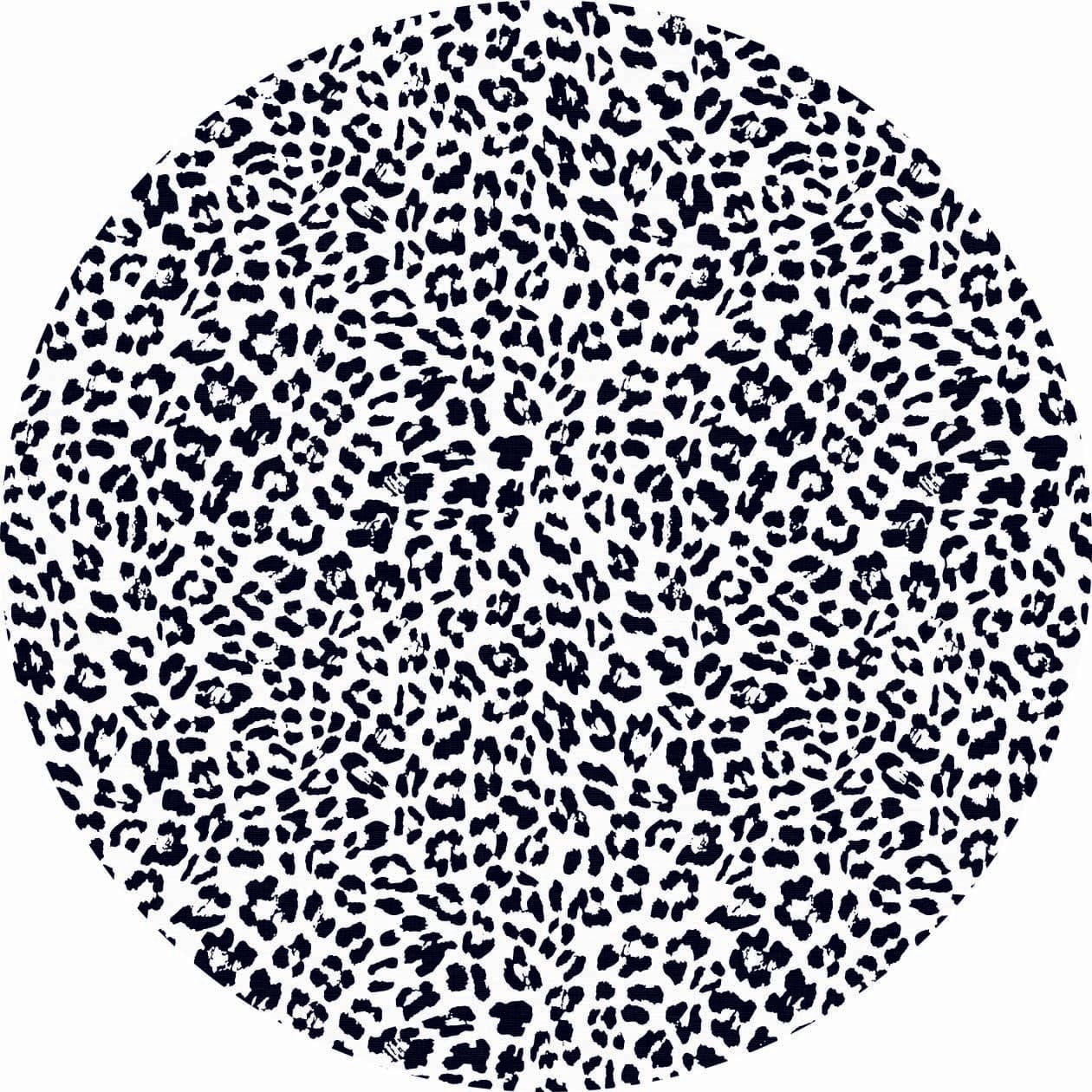 Rund matta - Leopard (svart/vit) (Storlek: Ø 200 cm)