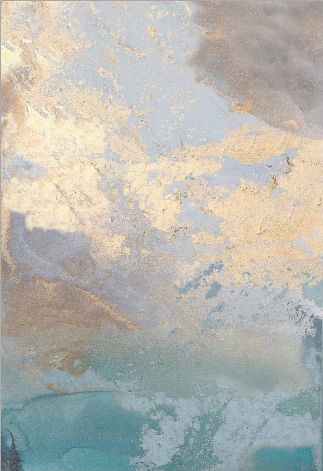 Wiltonmatta - Lesley (blå/grå/turkos) (Storlek: 200 x 280 cm)