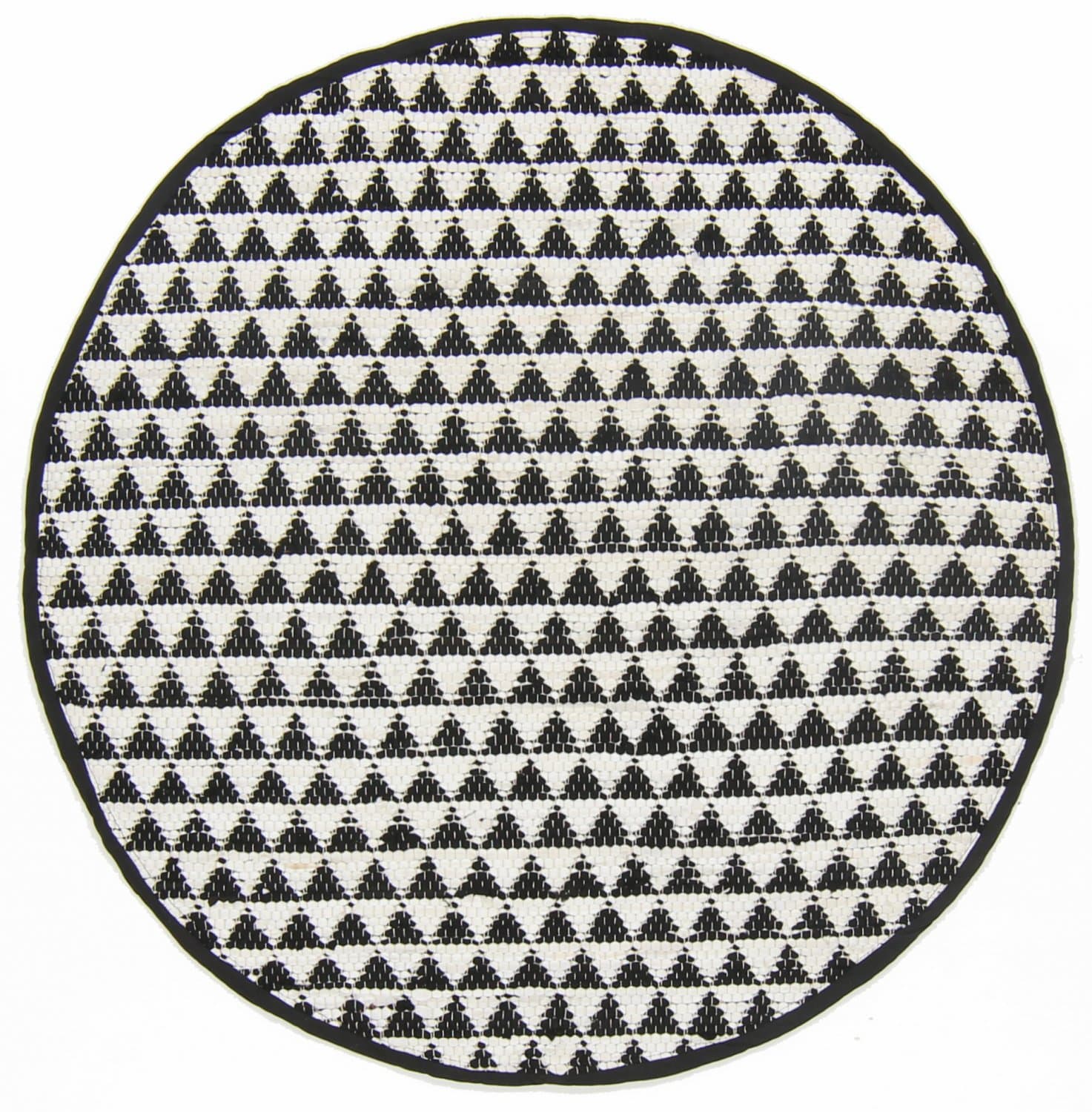 Runda mattor - Lindby (svartvit) (Storlek: Ø 80 cm)