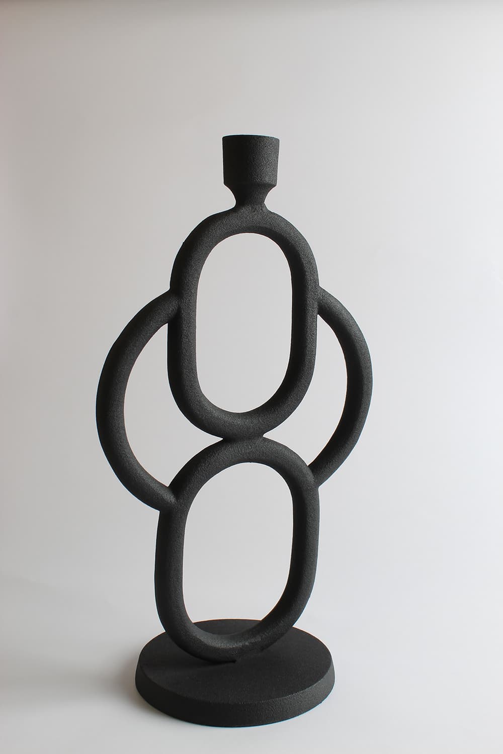 Ljusstake - Iza (svart) (Storlek: 19 x 35 cm)