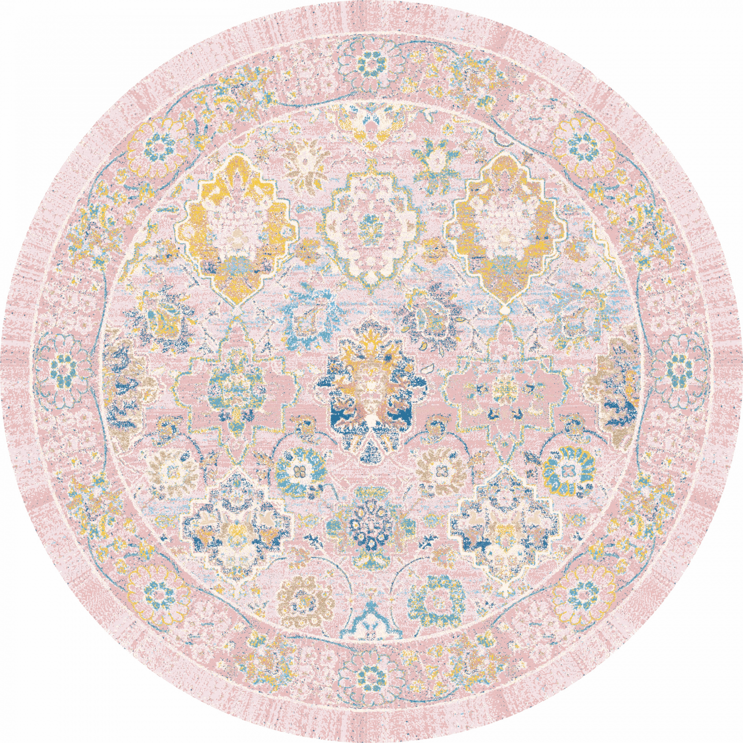 Rund matta - Magnolia (rosa) (Storlek: Ø 200 cm)