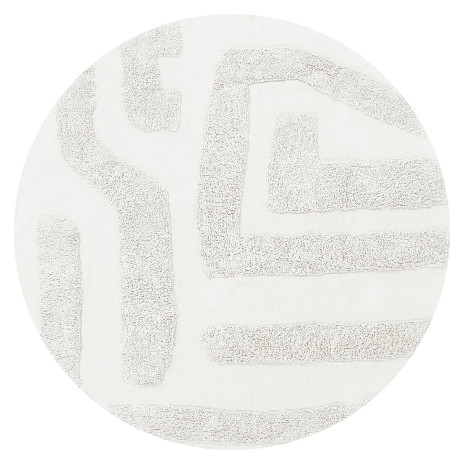 Rund matta - Alexa Natural Cotton Shaggy (offwhite) (Storlek: Ø 200 cm)