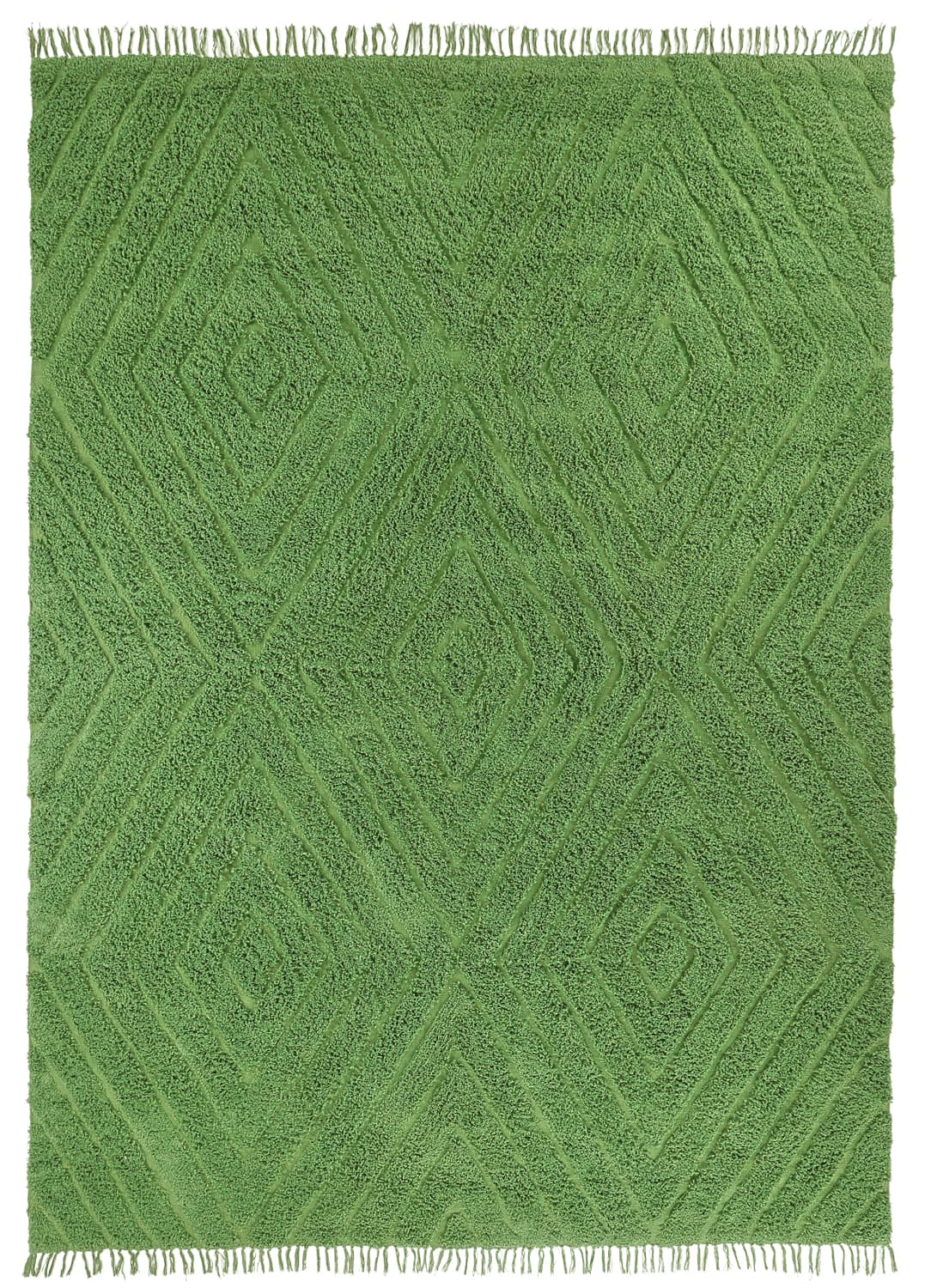 Ryamattor - Amberley Natural Cotton Shaggy (grön) (Storlek: 200 x 290 cm)