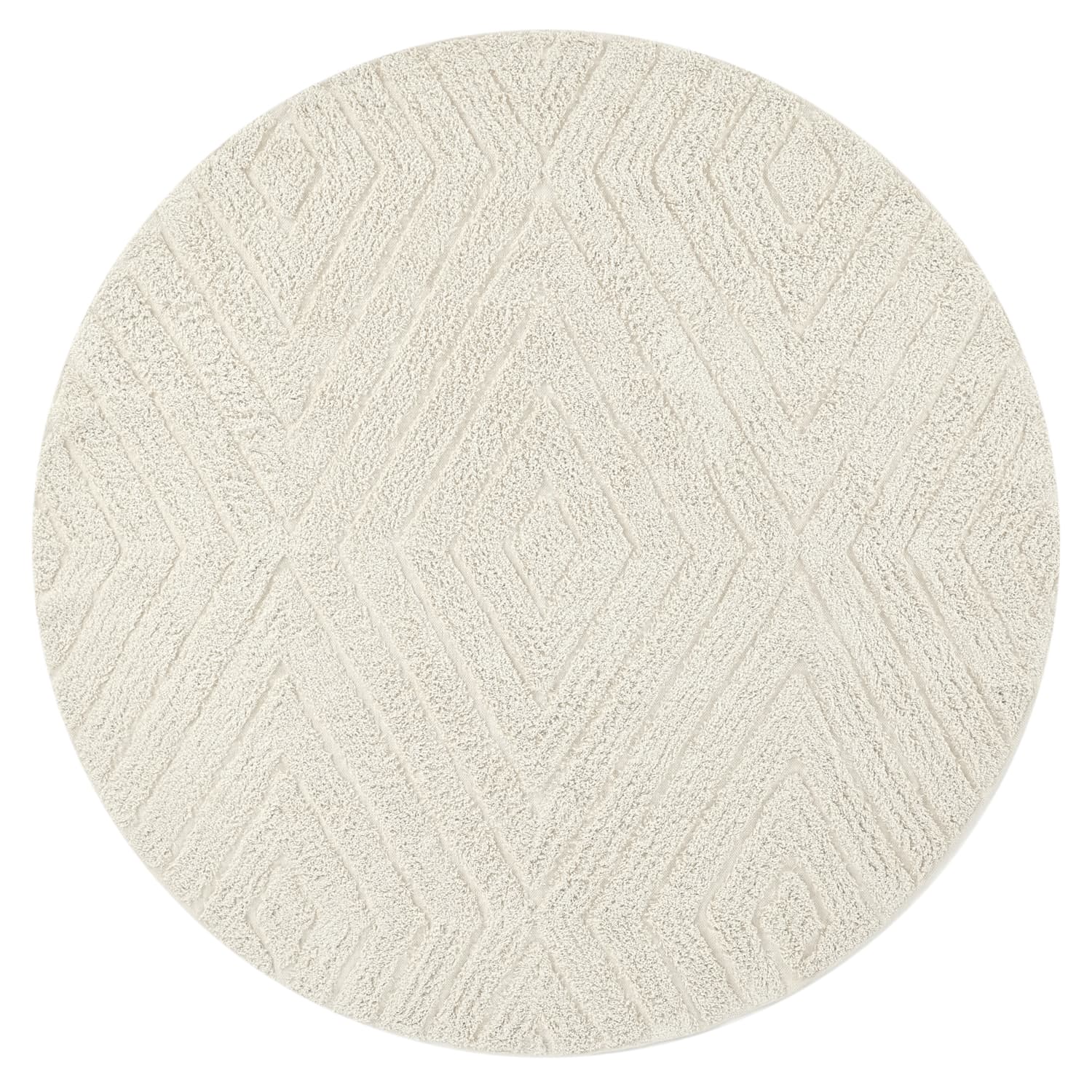 Rund matta - Amberley Natural Cotton Shaggy (offwhite) (Storlek: Ø 200 cm)