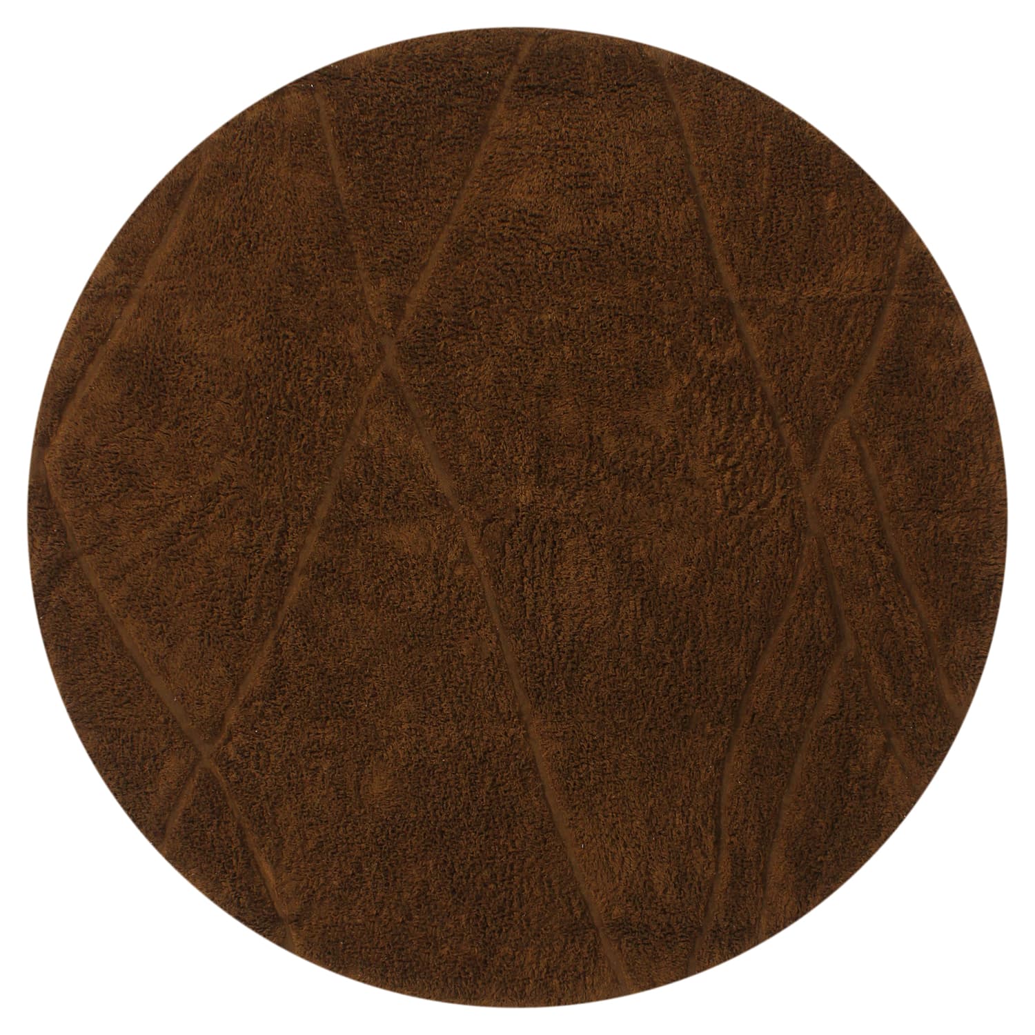 Rund matta - Andrea Natural Cotton Shaggy (brun) (Storlek: Ø 200 cm)