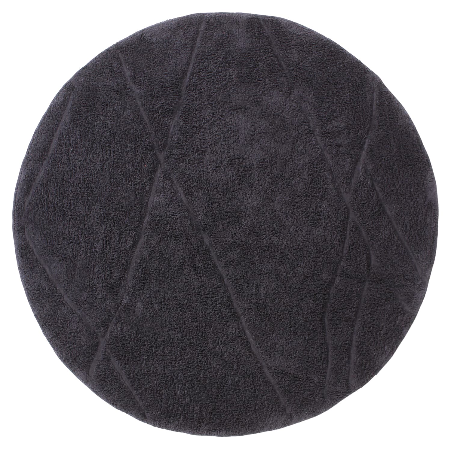 Rund matta - Andrea Natural Cotton Shaggy (svart) (Storlek: Ø 200 cm)