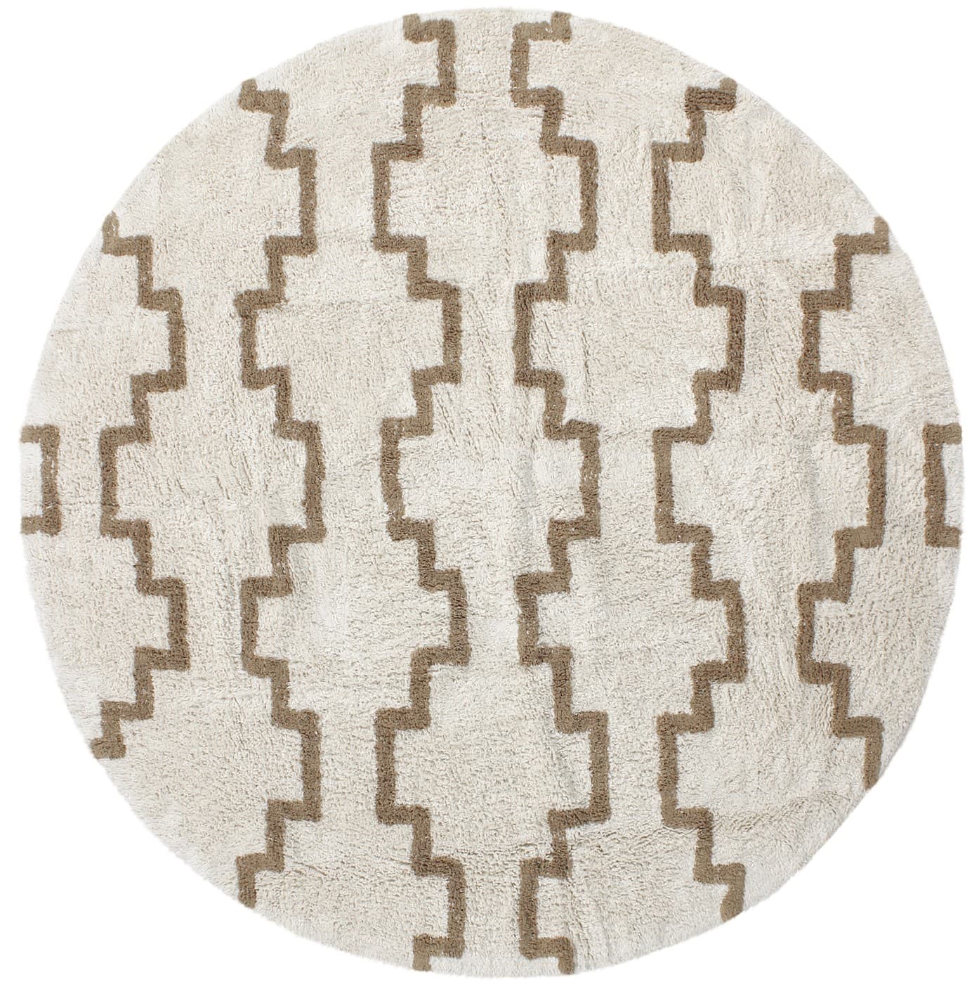 Rund matta - Arlon Natural Cotton Shaggy (beige) (Storlek: Ø 200 cm)