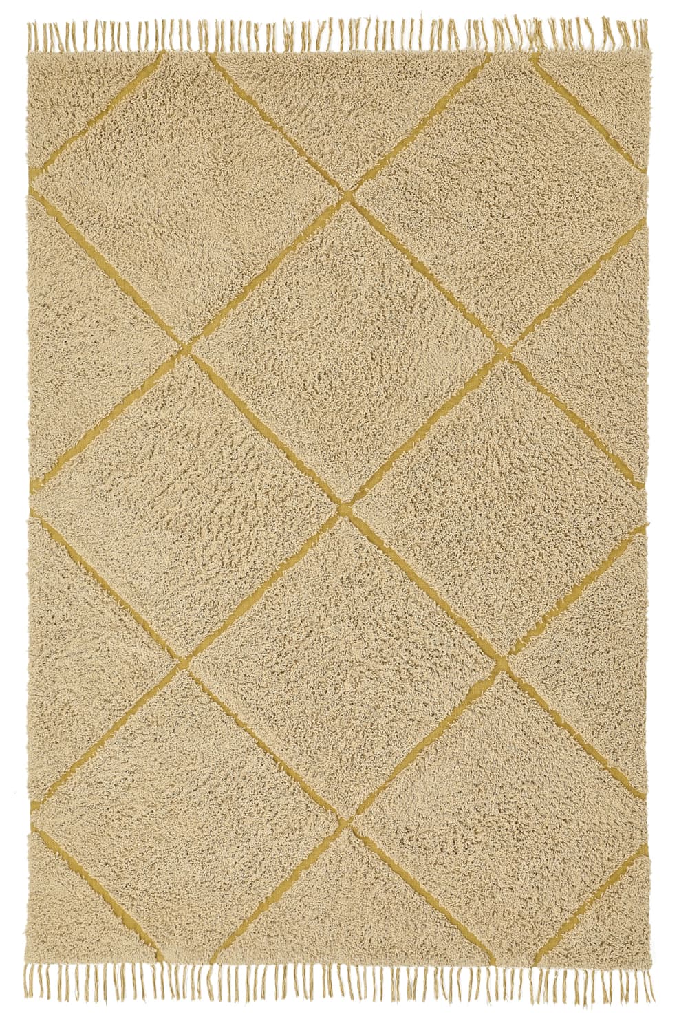 Ryamattor - Bellevue Natural Cotton Shaggy (beige/brun) (Storlek: 80 x 150 cm)