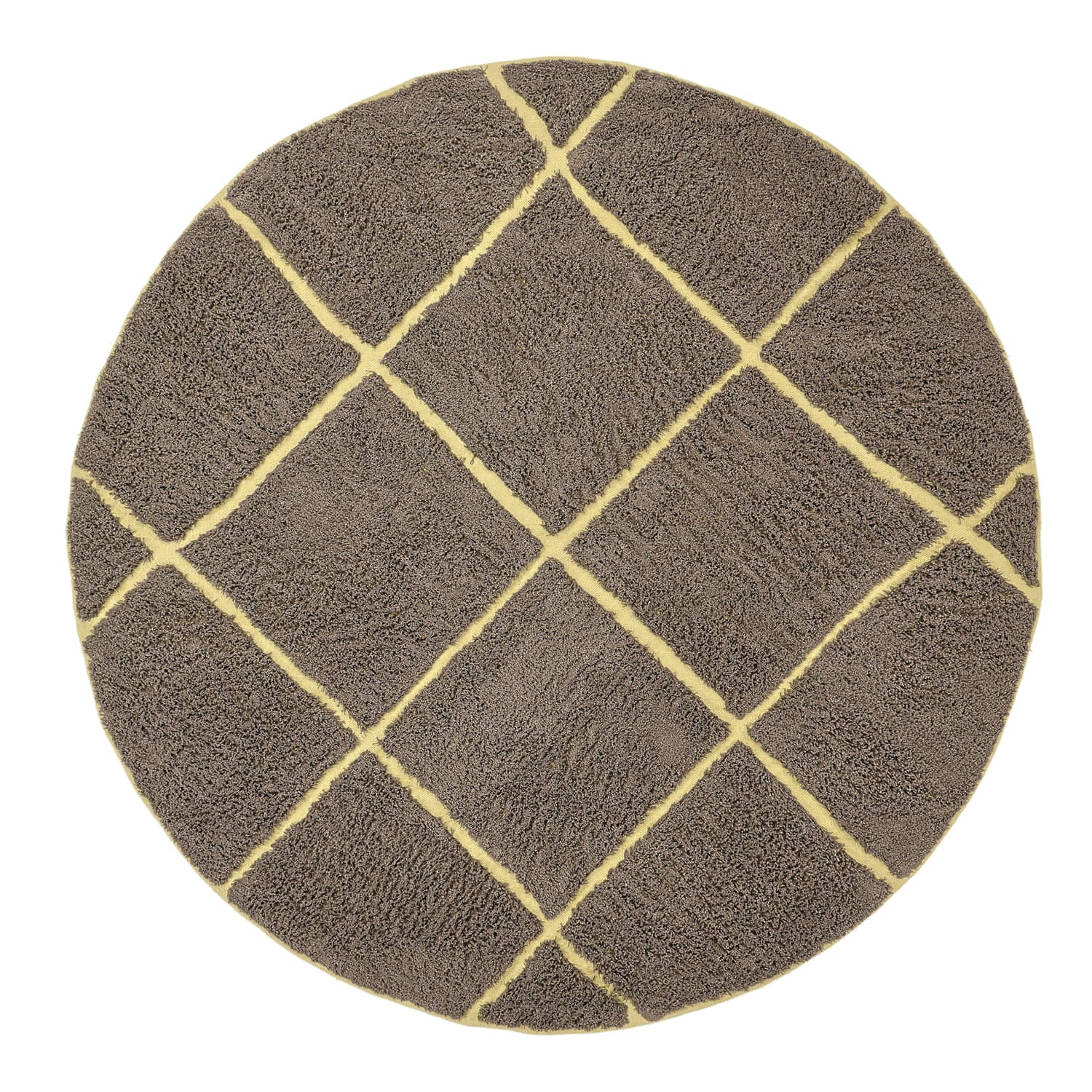Rund matta - Bellevue Natural Cotton Shaggy (brun/gul) (Storlek: Ø 200 cm)
